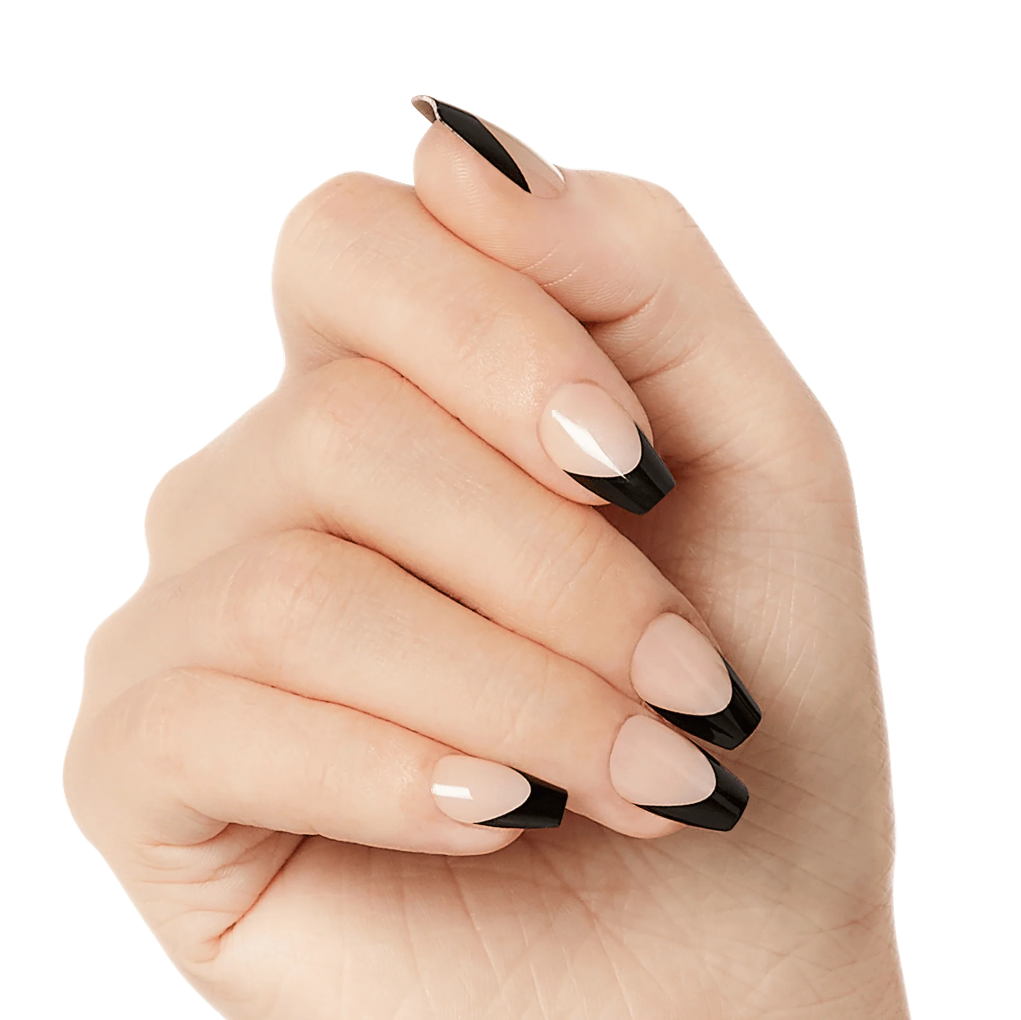 KISS Salon Acrylic French Color Press On Glue Nails - Flame