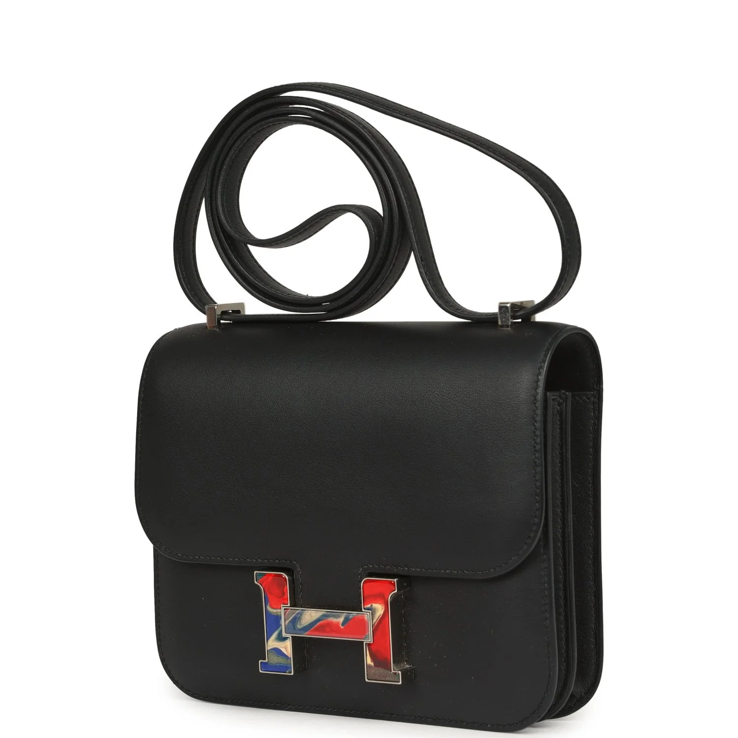 Hermes Constance 18 Black Swift Marbled Palladium Hardware
