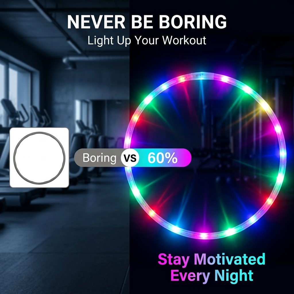 Colorful Luminous Hula Hoop Led Detachable Colorful Sports Fitness Equipment Exercise Toy Hula Hoop Hoop