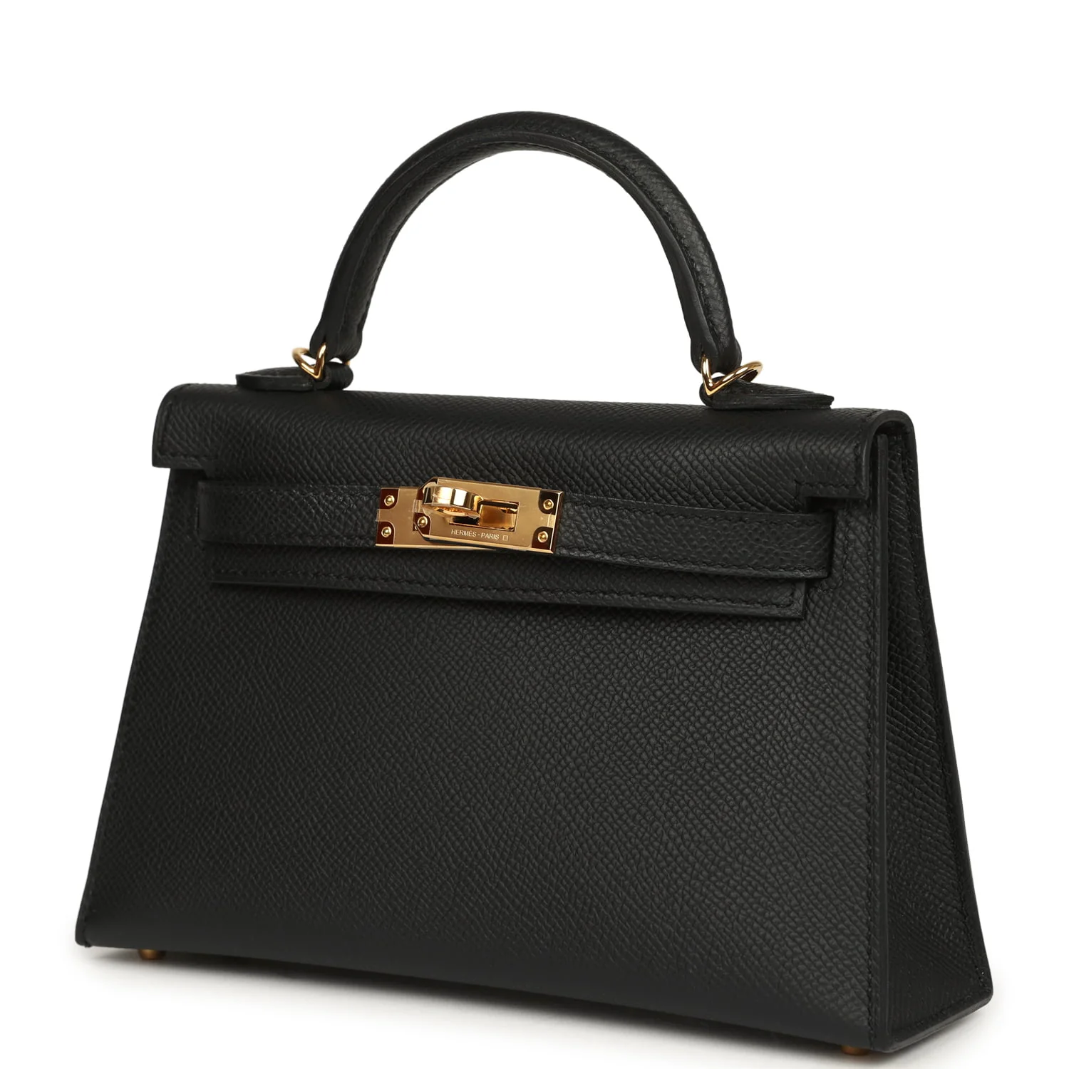 Hermes Kelly Sellier 20 Black Epsom Gold Hardware
