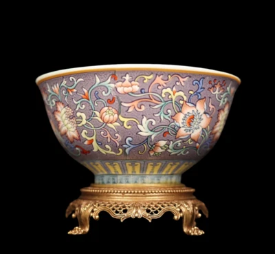 Yongzheng Signed Old Chinese Famille Rose Bowl w/flower N4039