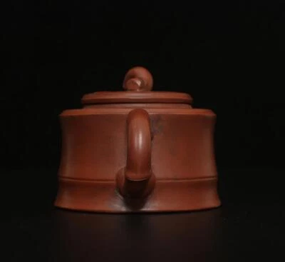 Zhou Guizhen Signed Fine Chinese Handmade Yixing Zisha Teapot w/bamboo