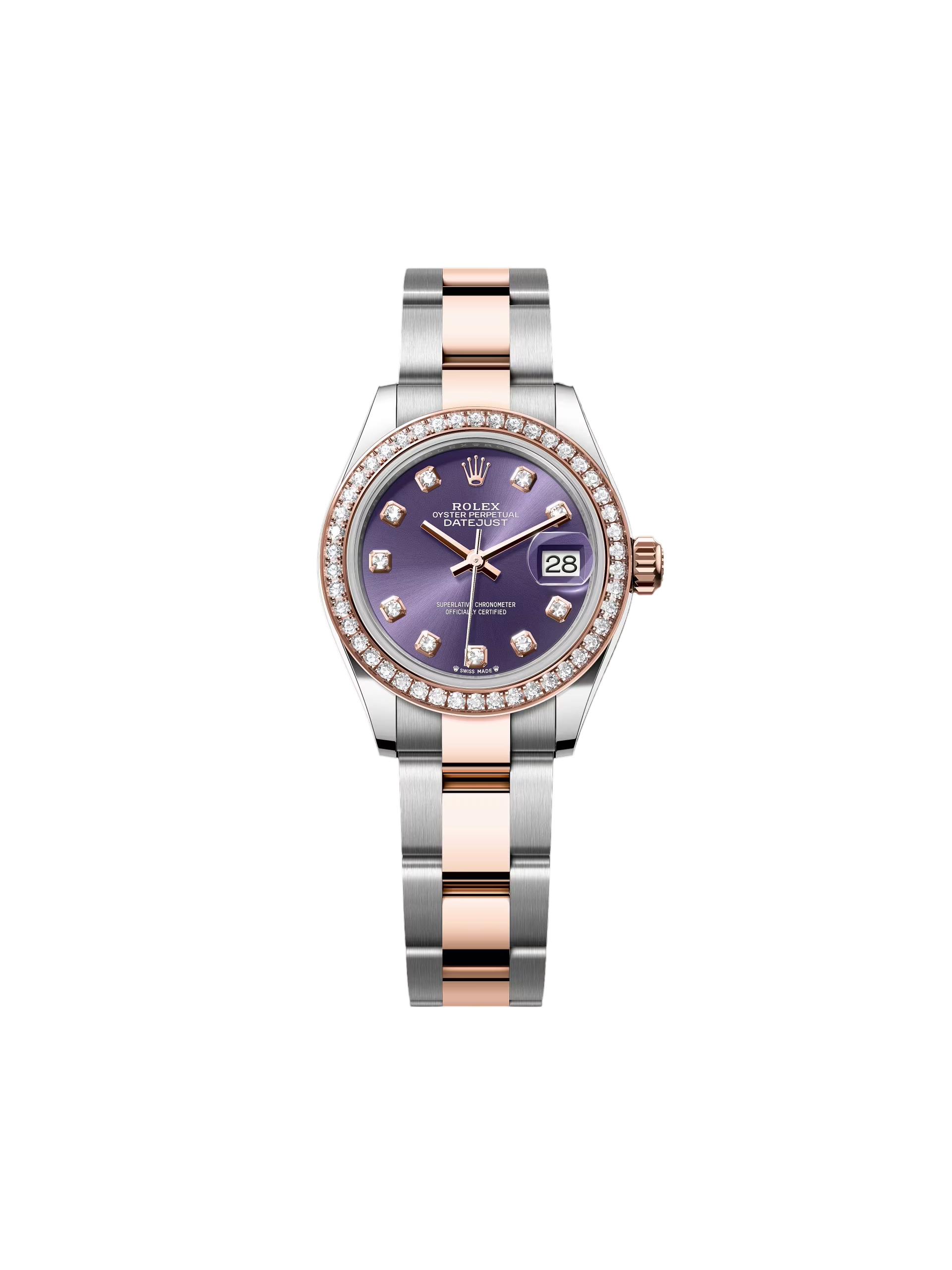 RLX Lady-Datejust 31mm 279381RBR Aubergine Diamond Dial Oyster Bracelet