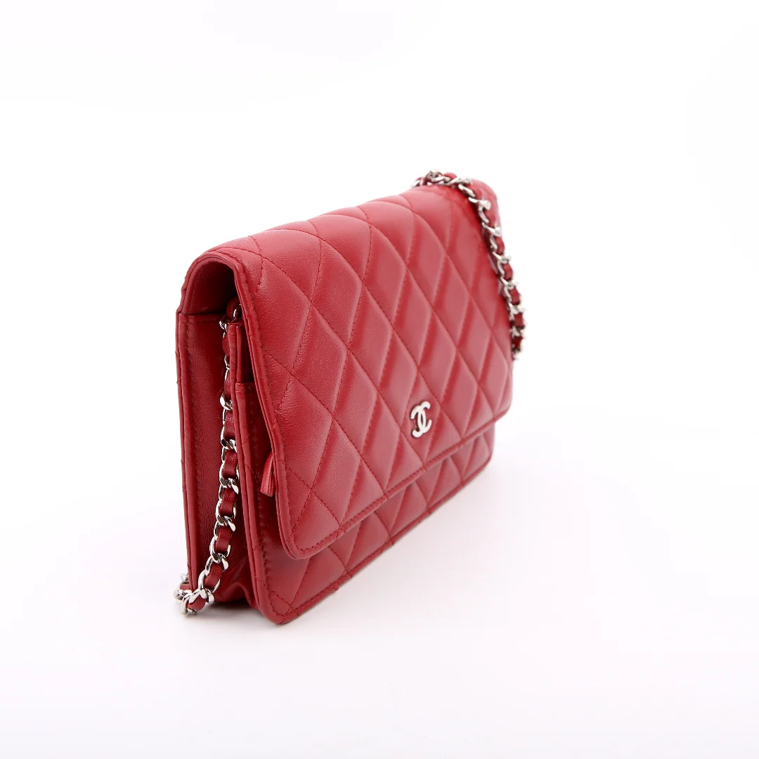 CHANEL WOC Classic Quilted Lambskin Red