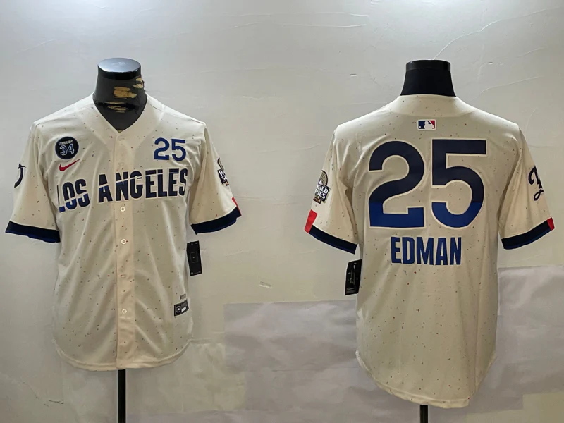 Men's Los Angeles Dodgers Tommy Edman #25 Cream 2024 City Connect Limited Player Jersey