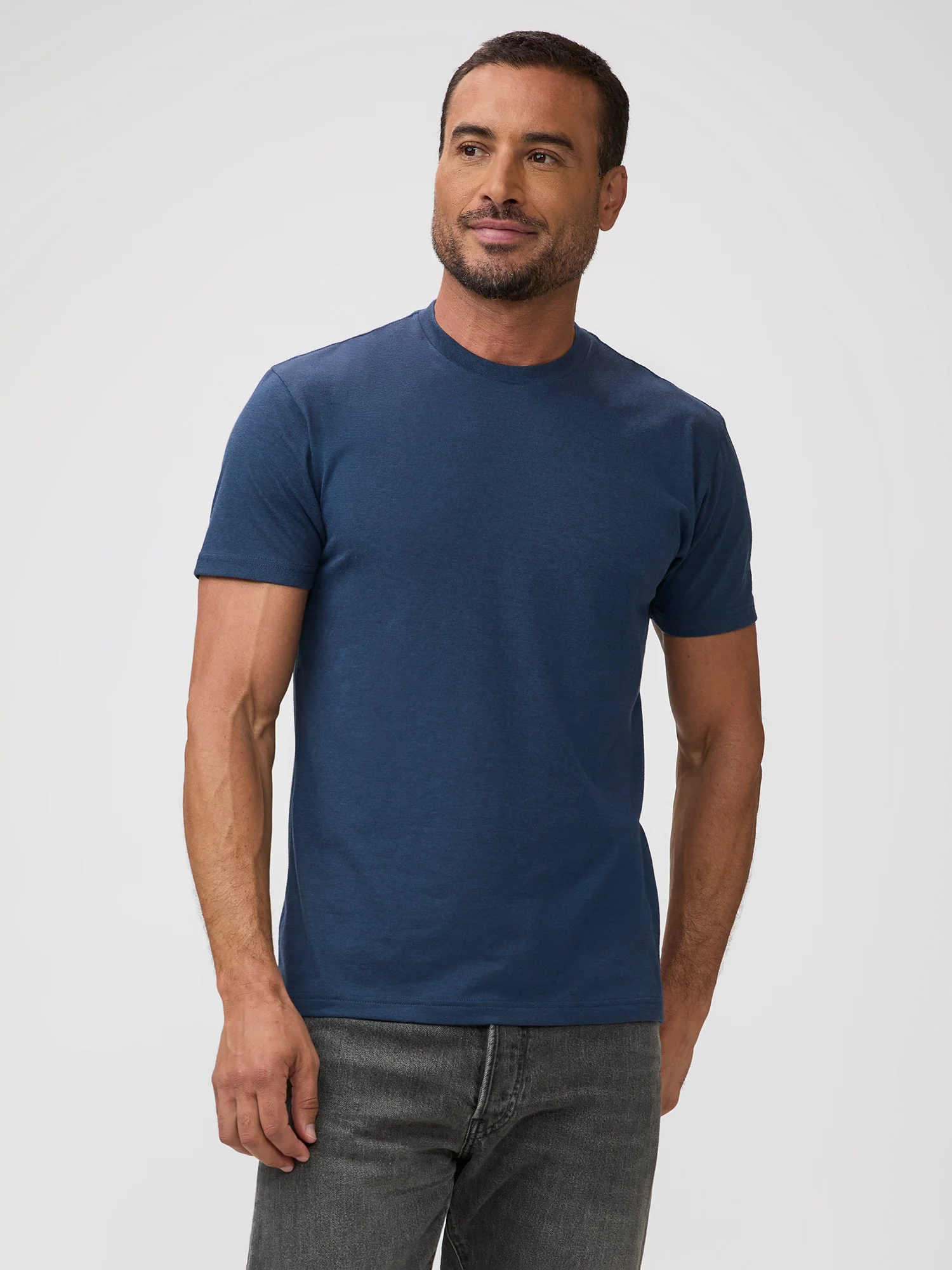 Indigo Cross Dye Crew Neck