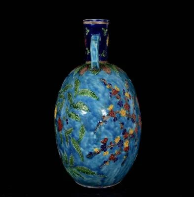 27CM Yongle Signed Old Chinese Fahua Color Vase W/bird N3102