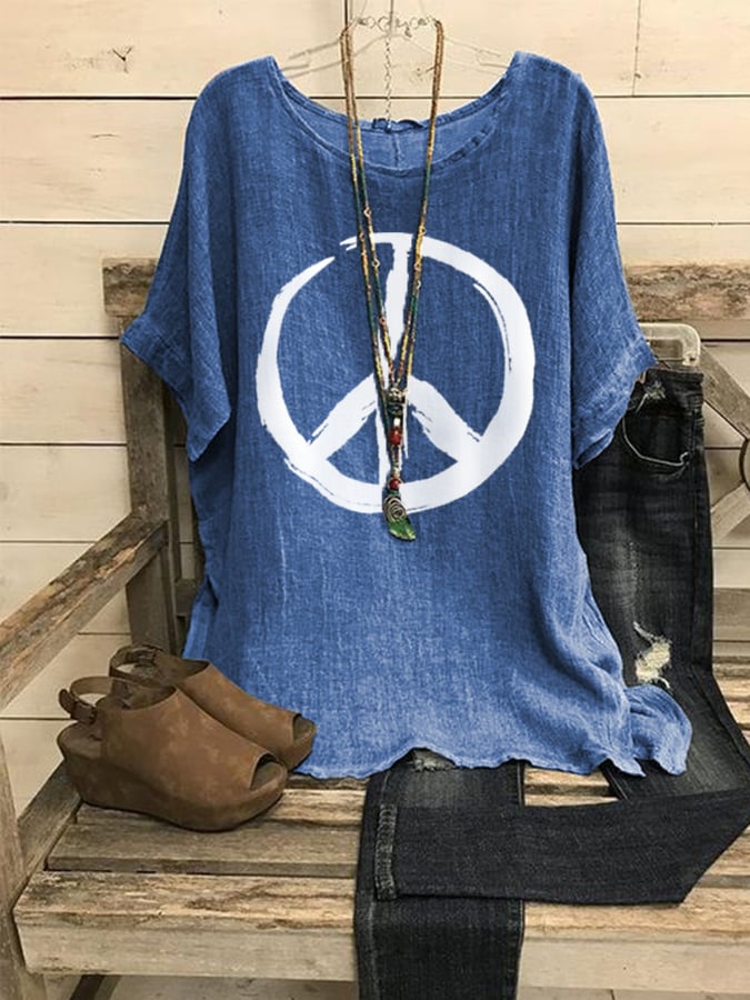 Women's Peace Love Cotton Shirt
