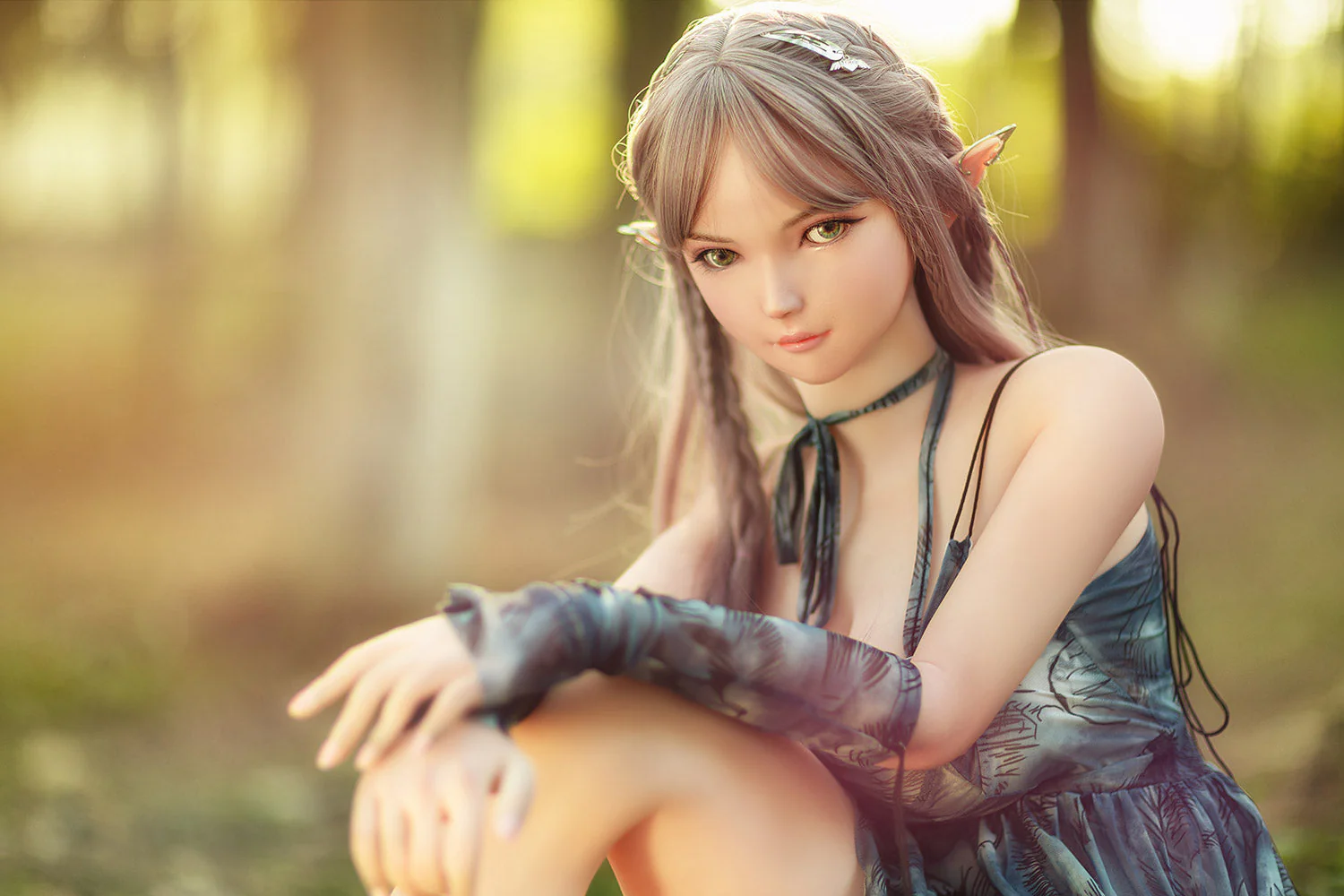 RIDMII Aggie Unique Design 5ft34/ 163cm App-Controlled Silicone Head TPE Body ELF Hentai Sex Doll
