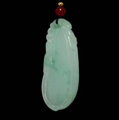 35G Chinese Natural Jadeite Jade Pendant w/monkey