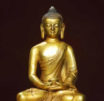 20CM Old Chinese Bronze Statue w/ Buddha N2820