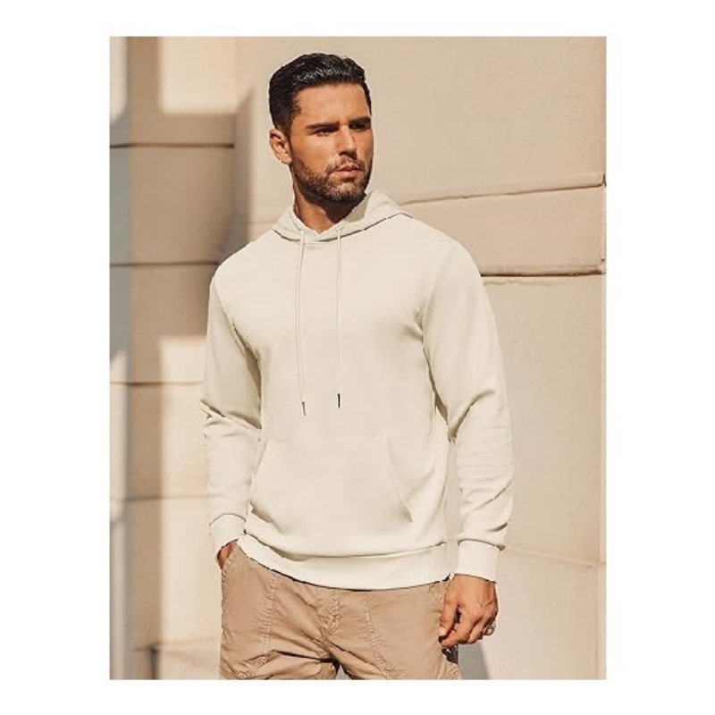 Mens Hoodie Long Sleeve Casual Pullover Hooded Sweatshirt