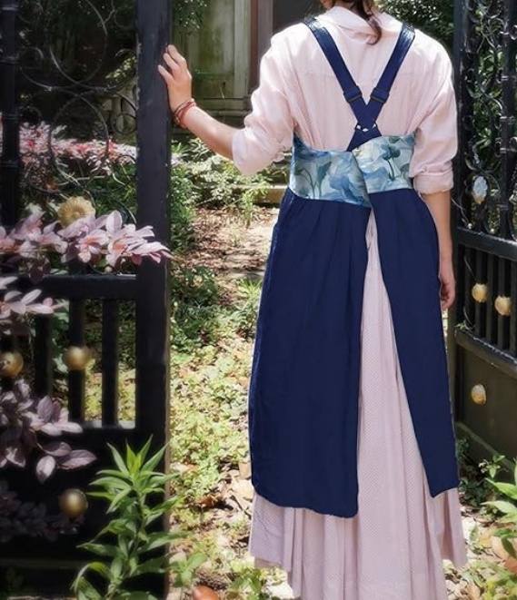 MORWEN Cotton Linen Apron Cross Back Work Apron for Women with Pockets