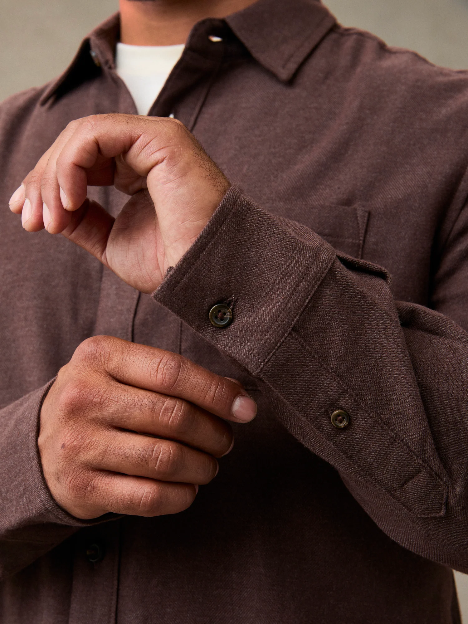Dark Brown Lightweight Flannel