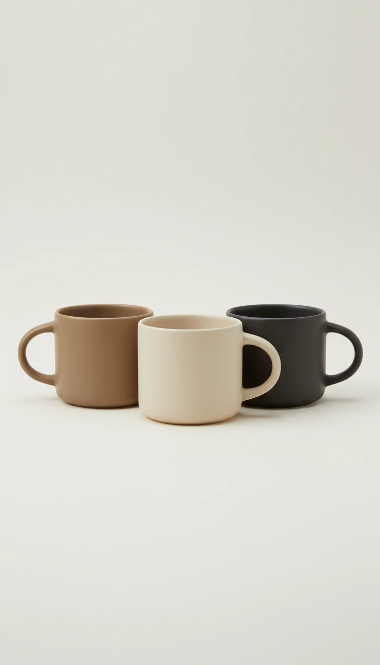 Minimalist Ceramic Mug Set Matte Finish