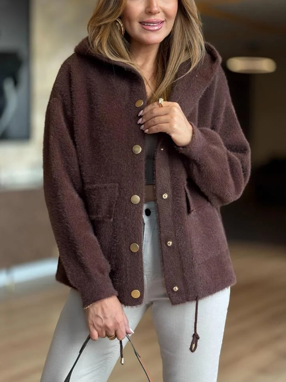 New Arrivals🔥 Casual Cashmere Pocket Hoodie Jacket