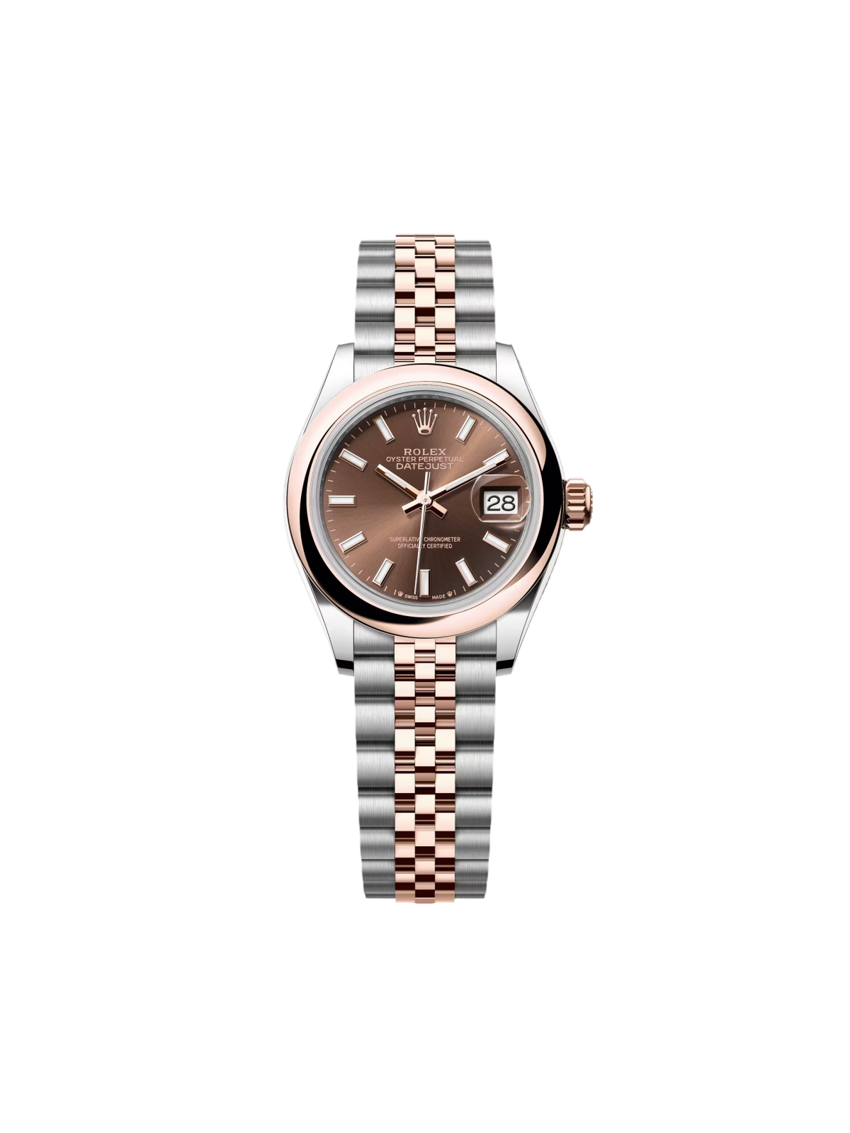 RLX Lady-Datejust 31mm  279161 Chocolate Stick Dial, Two Tone Stainless Steel & 18K Rose Gold Oyster Bracelet Women's Watch