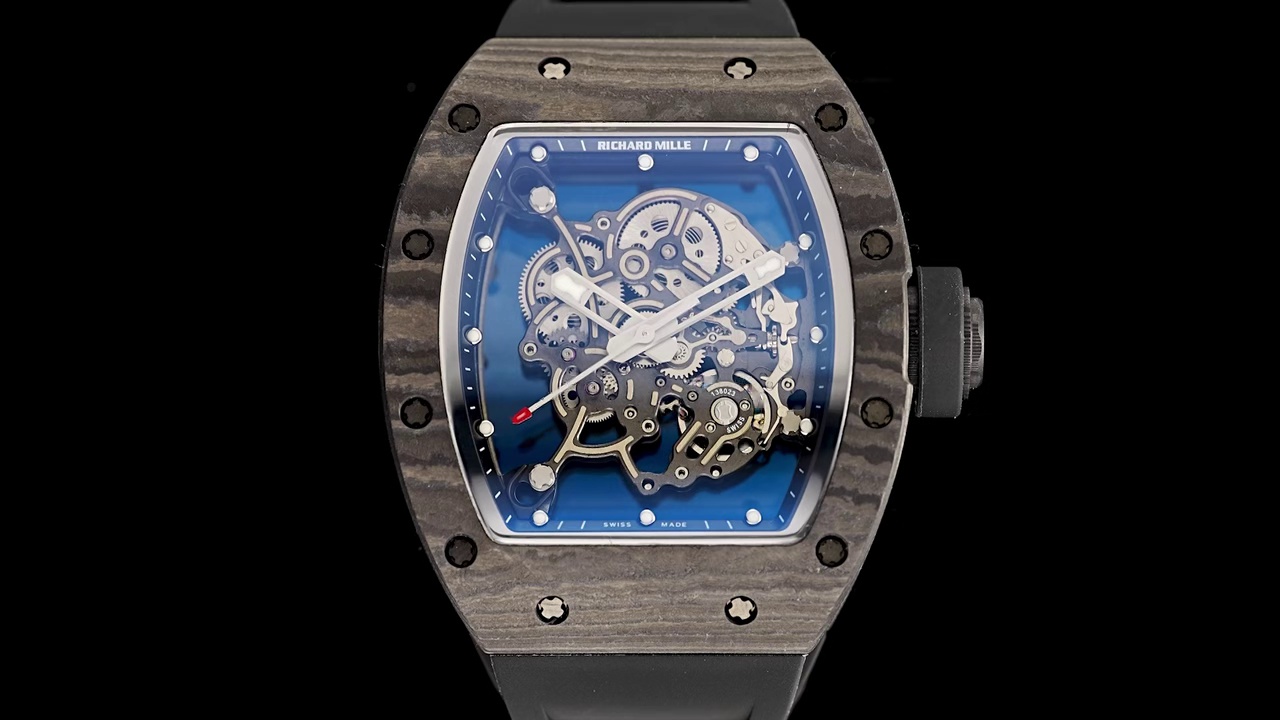 【7A Quality】Swiss Replica Richard Mille RM55 – AAAAA Super Clone with Carbon Fiber Case & Rubber Strap
