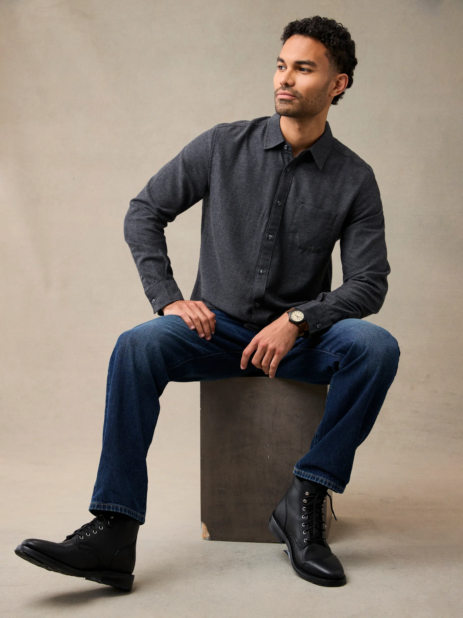 Black Lightweight Flannel