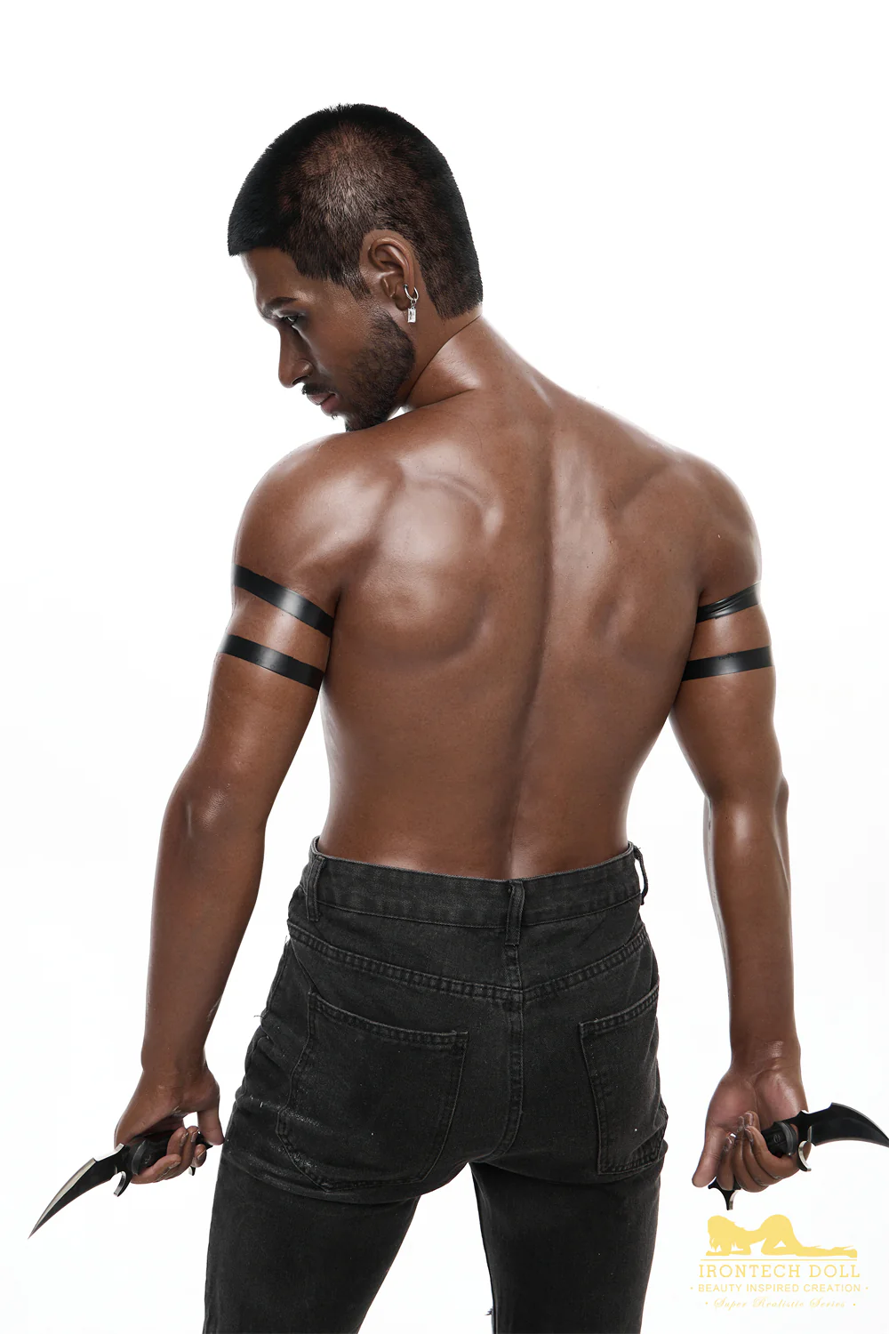 Irontechdoll Alfred 5ft77 / 176cm M7 Head Full Silicone Real-life Black Gay Male Love Doll