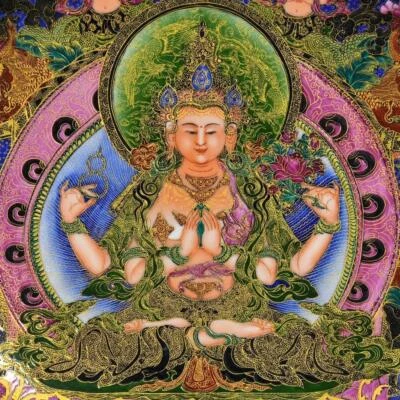 44CM Yongzheng Signed Old Chinese Colour Enamel Dish Plate W/Buddha N3233