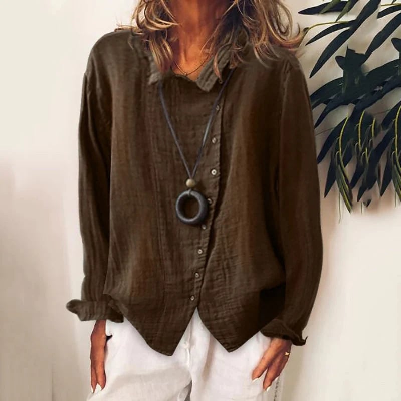 Women casual linen shirt T-shirt blouse tops