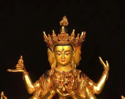 31CM Old Chinese Bronze Statue Buddha N1669