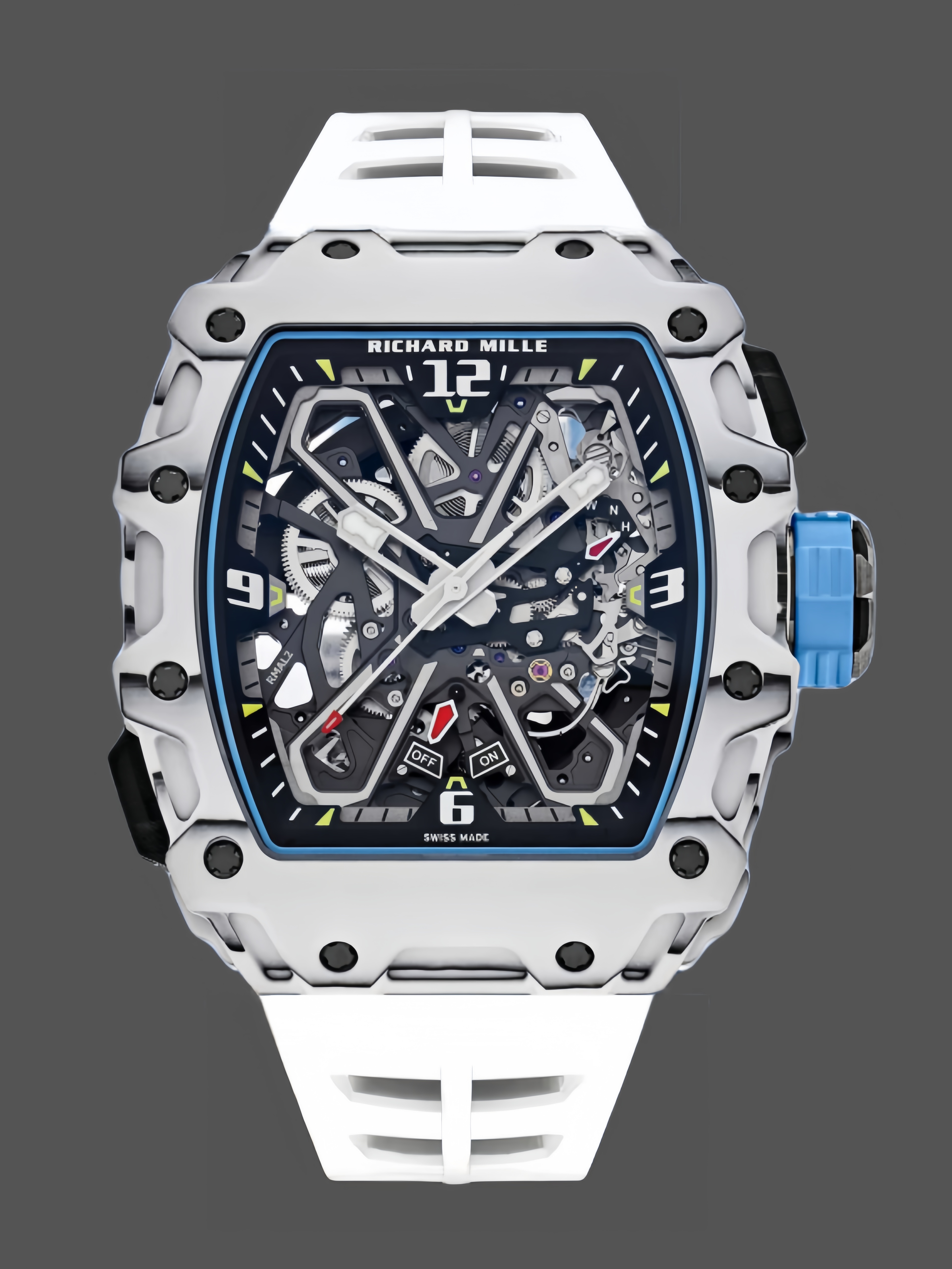 【7A Quality】Richard Mille RM 35-03 Rafa Nadal White Carbon Quartz TPT
