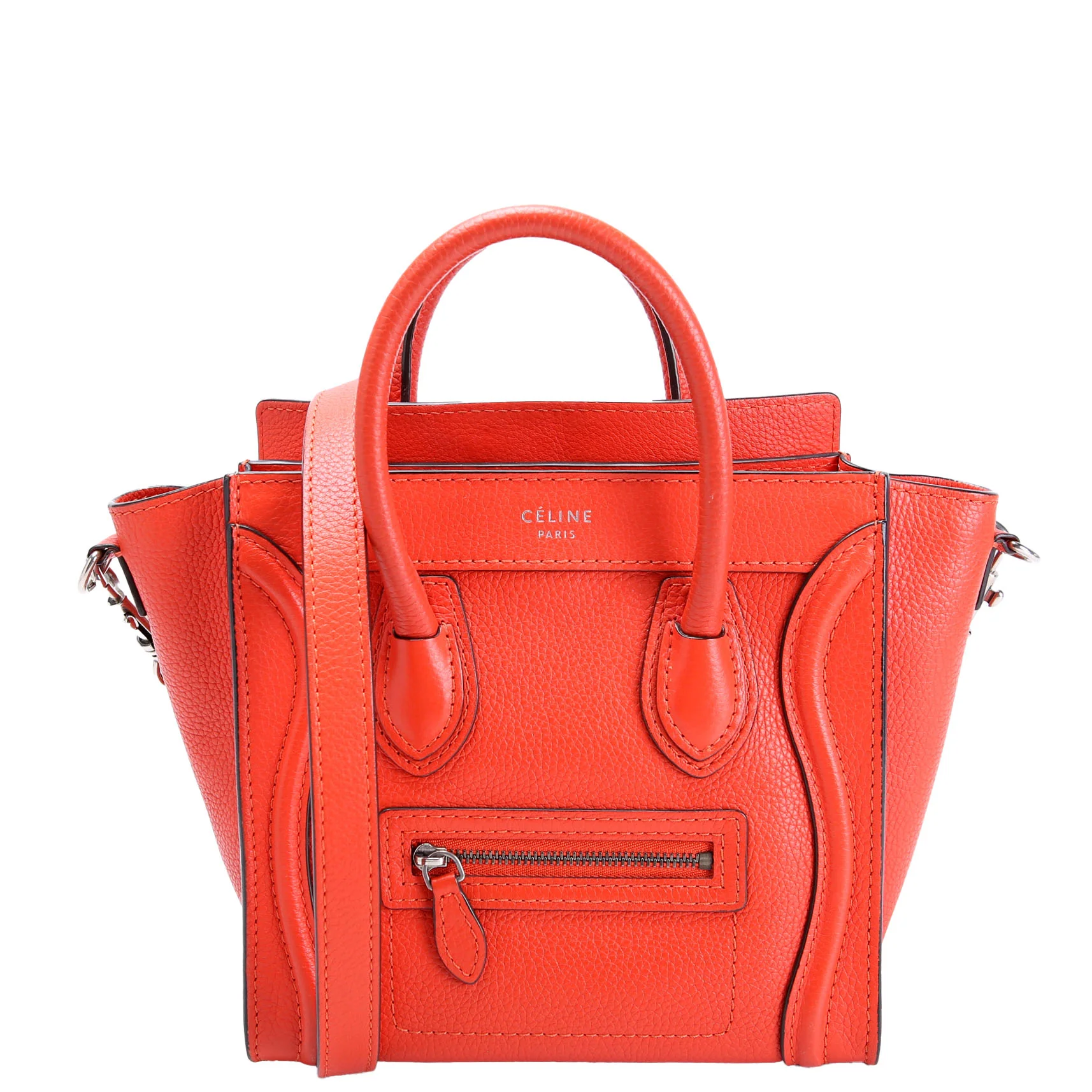 CELINE Luggage Nano Orange/Silver