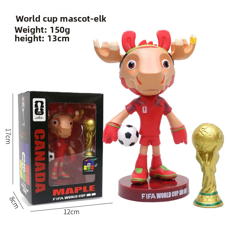 2026US-Canada-Mexico Soccer World Cup Mascots: Jaguar, Moose, Bald Eagle Figurines, Trophies, Decorative Items