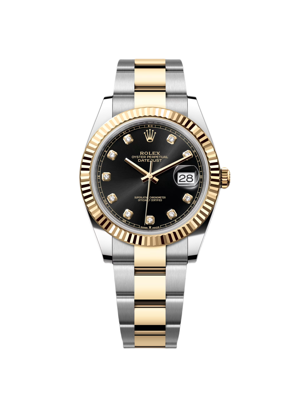 RLX  Datejust 41mm 126333 Black Diamond Jubilee Steel and Yellow Gold Men’s Watch