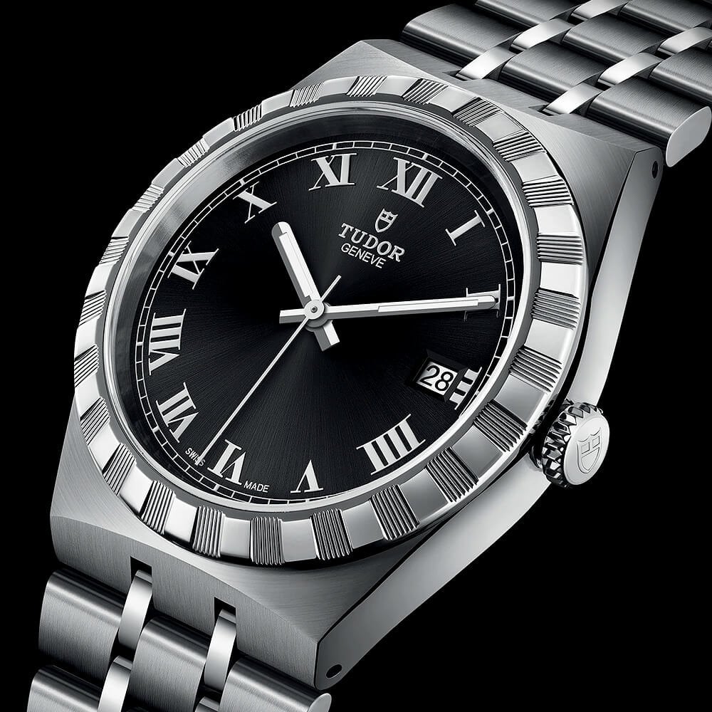 【7A Quality】TUDOR Royal 38mm Black Roman Dial Automatic Bracelet Watch M28500-0003