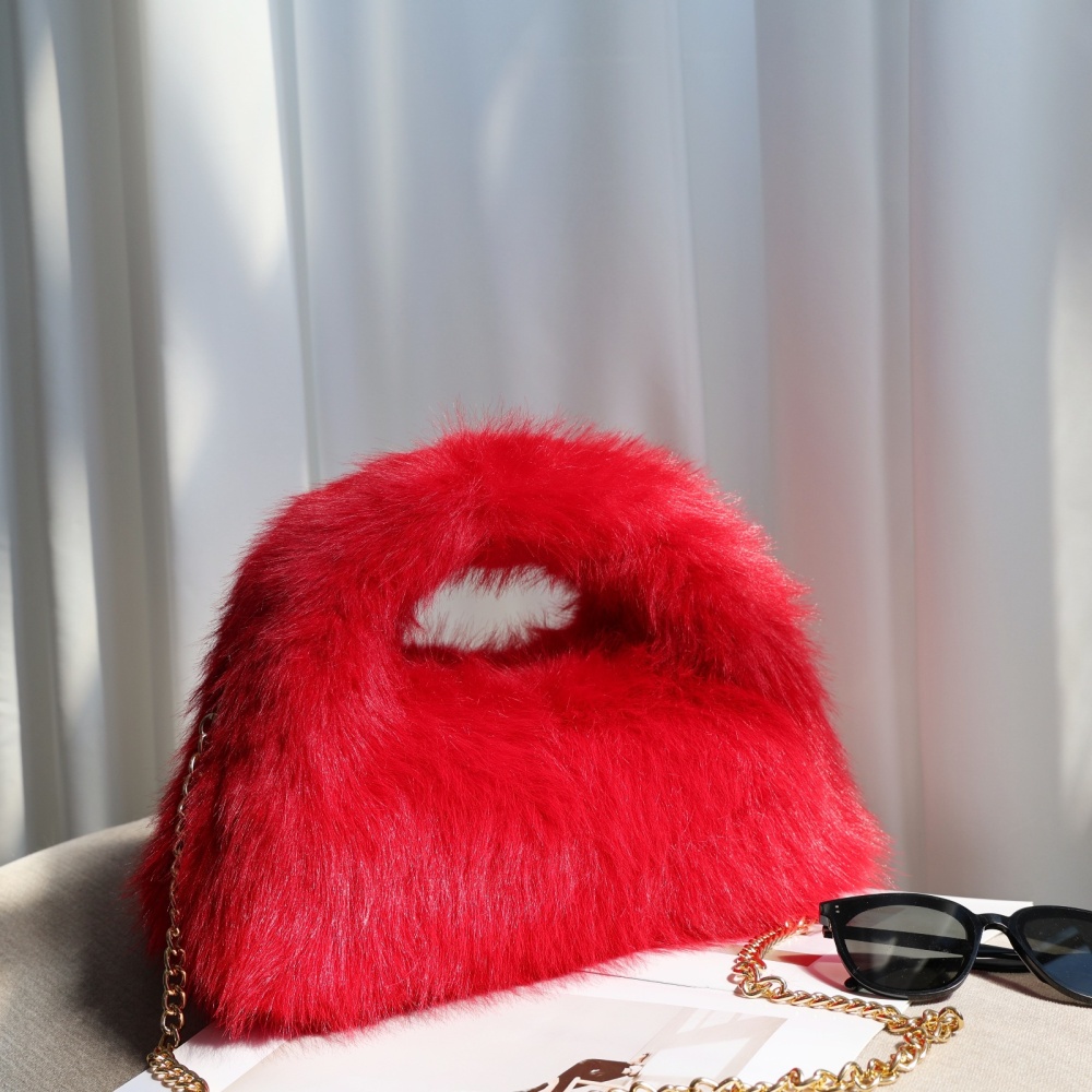 Autumn and winter handbag plush clutch