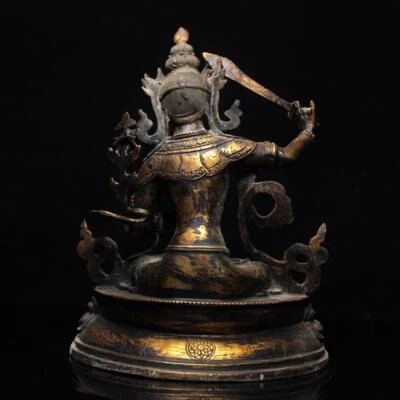 29CM Old Chinese Bronze Statue Buddha Q758