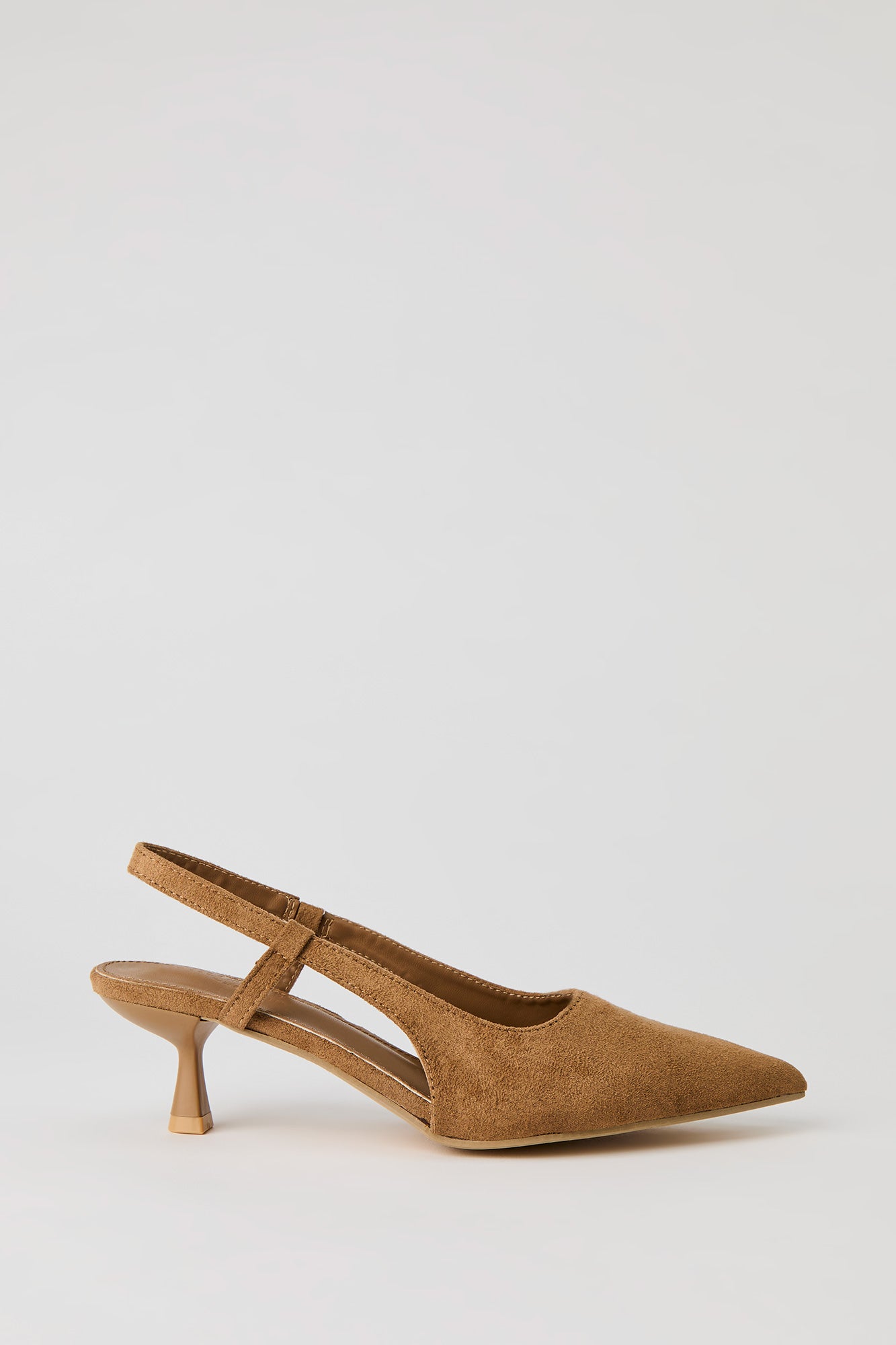 Faux Suede Slingback Kitten Heel