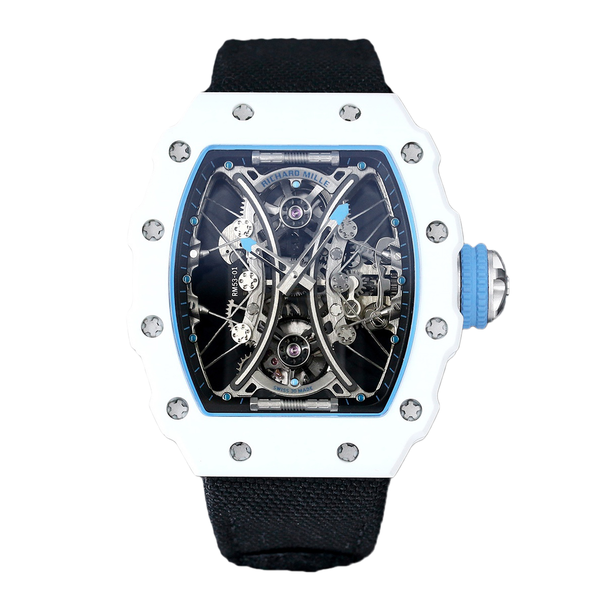 【7A Quality】Best Replica Richard Mille RM053-01 Richard Mille Pablo MacDonough in Black Rubber Strap