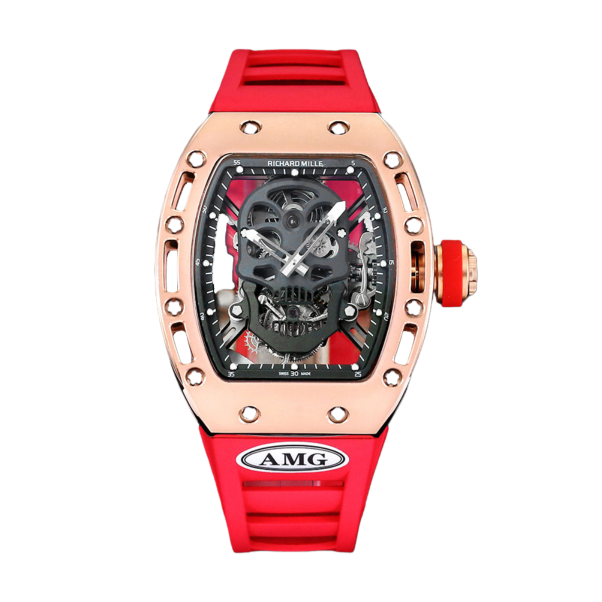 【7A Quality】Richard Mille RM052 Skeleton Tourbillon Watch Replica - Bold Black Skull Design