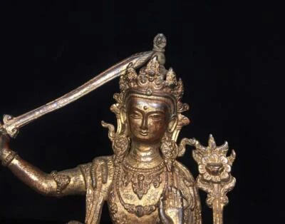 21CM Old Chinese Bronze Statue Buddha N1716