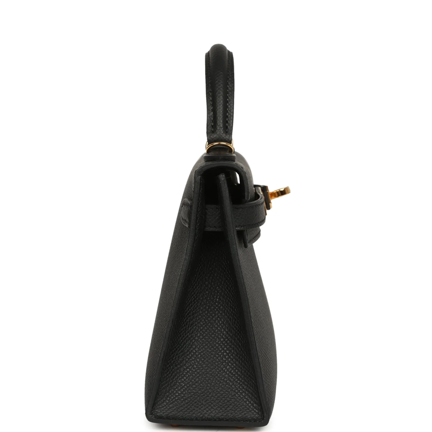 Hermes Kelly Sellier 20 Black Epsom Gold Hardware