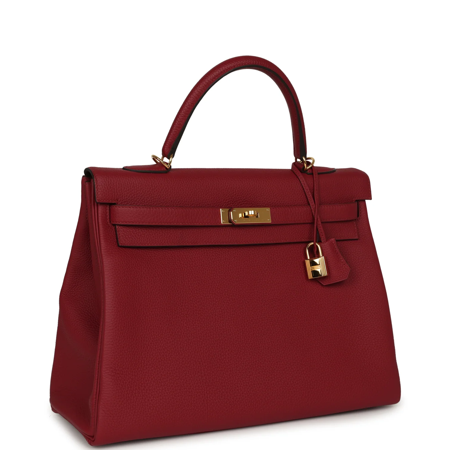 HERMÈS Kelly Retourne 35 Rouge Grenat Togo Gold Hardware
