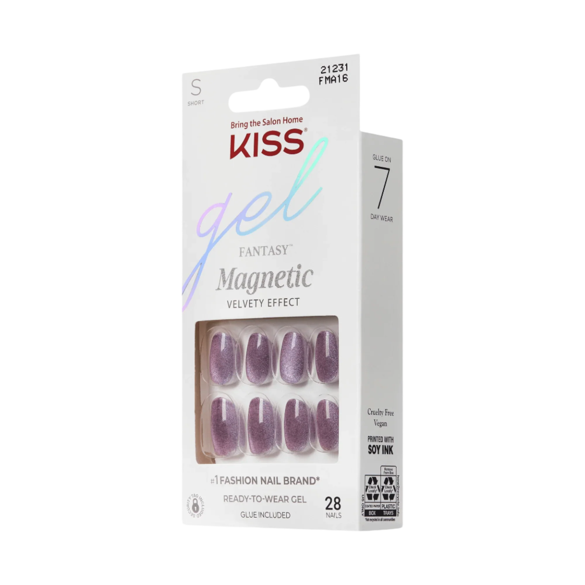 KISS Gel Fantasy Magnetic Press On Glue Nails - Velvet Spark