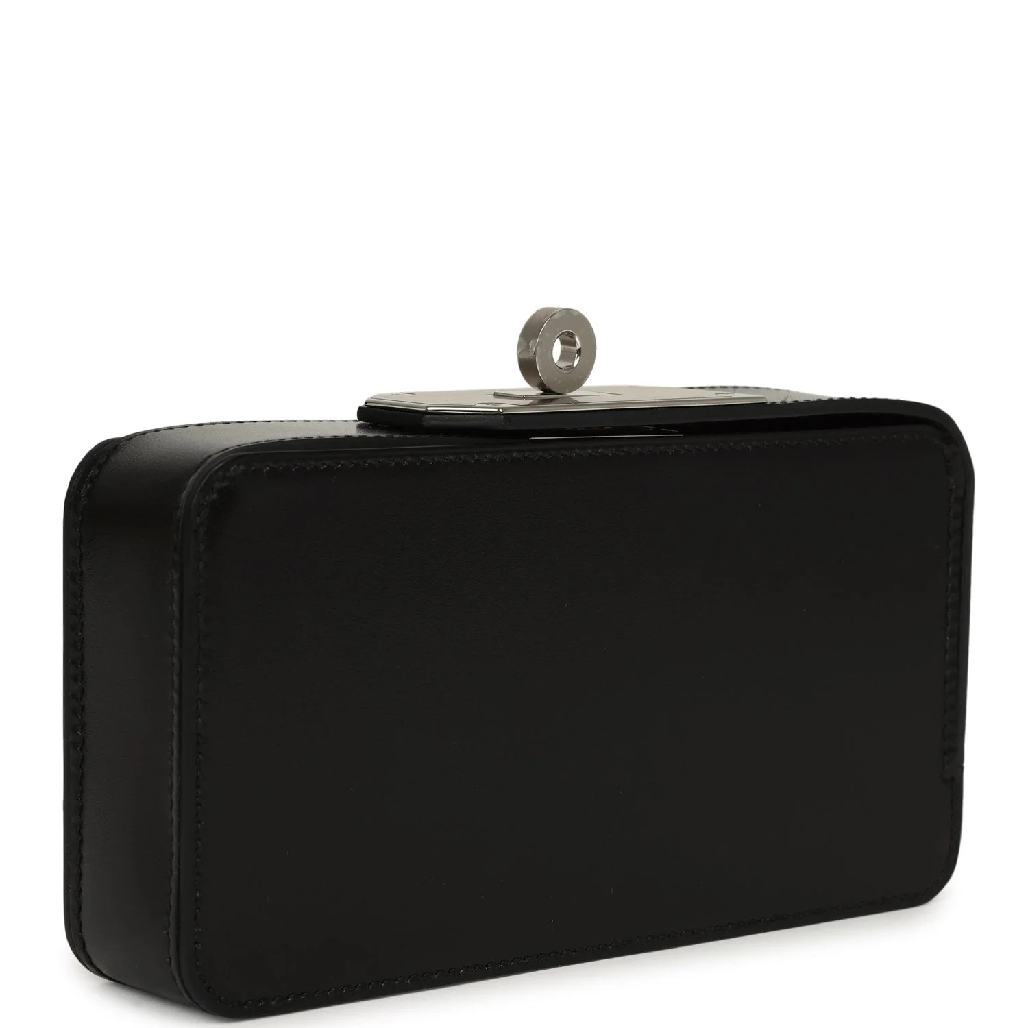 HERMÈS Sanglons Clutch Black Box Palladium Hardware