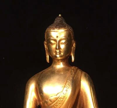 20CM Old Chinese Bronze Statue Buddha N1697