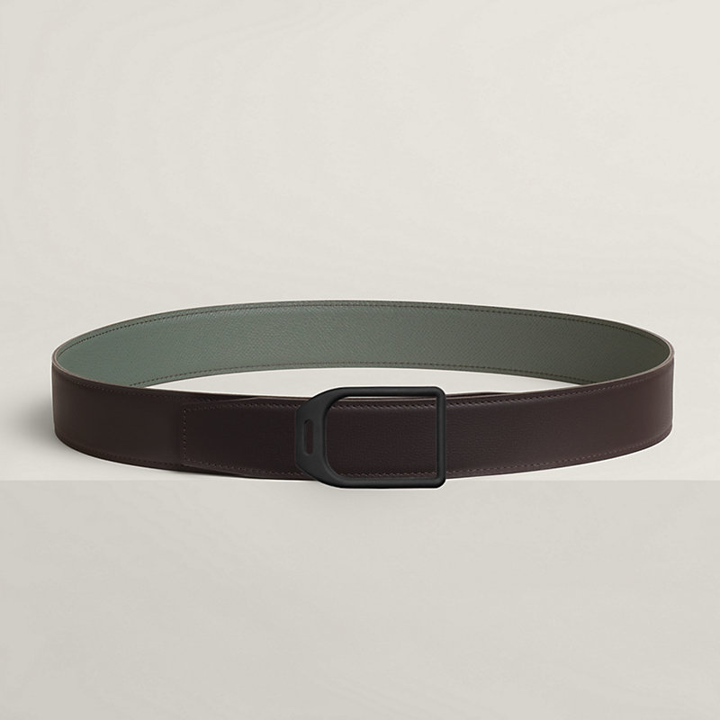 Jockey belt buckle & Reversible leather strap 38 mm