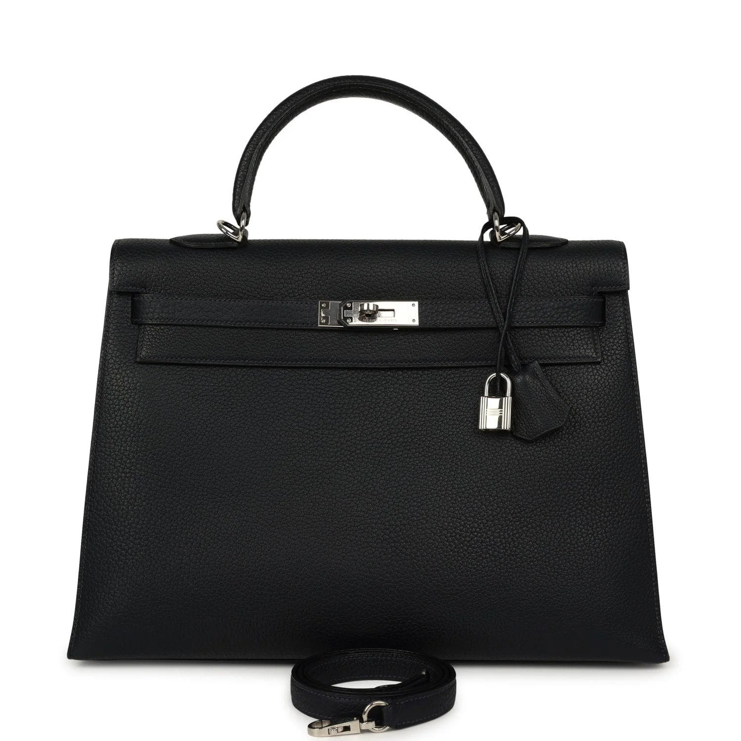 HERMÈS Kelly Sellier 35 Bleu Indigo Fjord Palladium Hardware