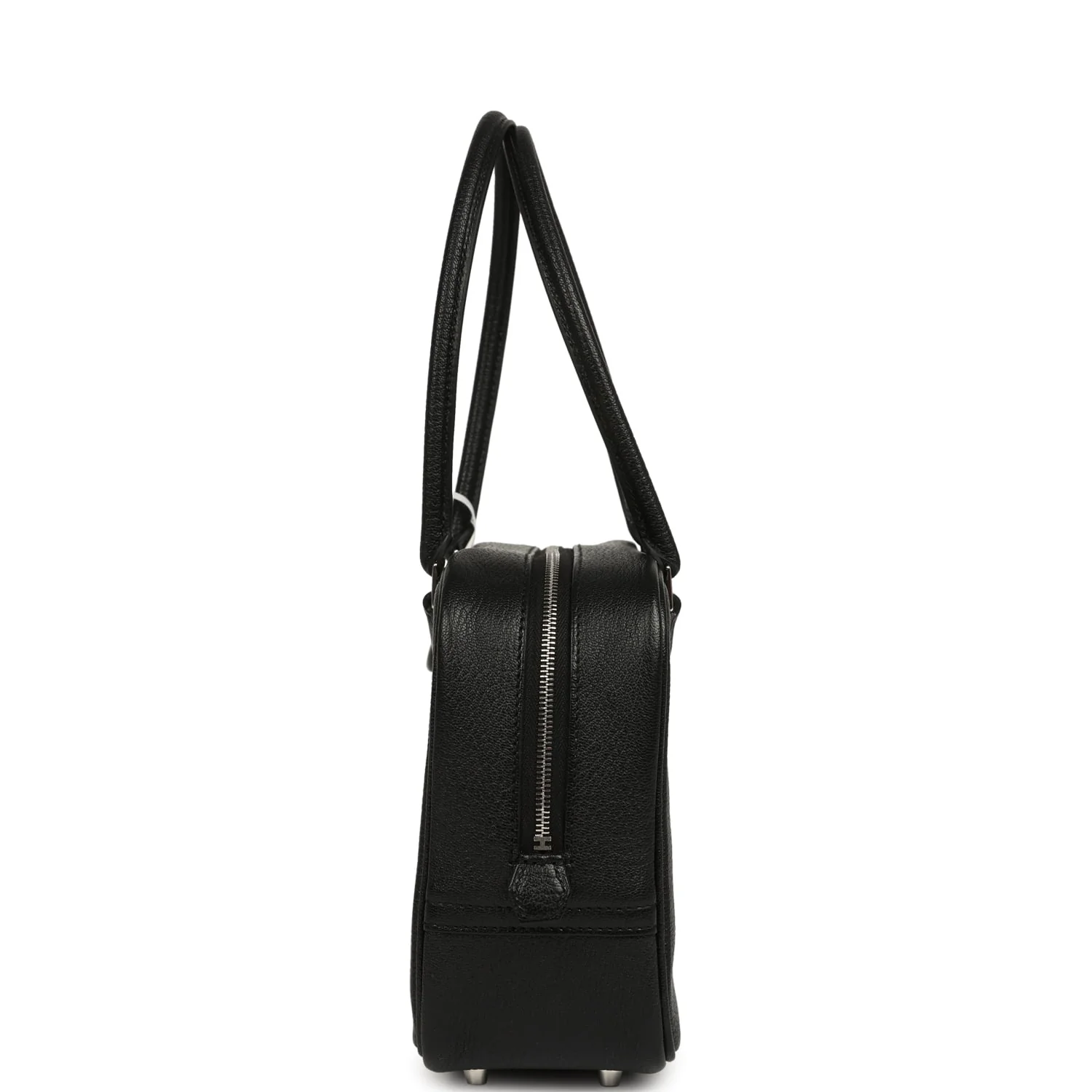 Hermes Mini Plume 21 Bag Black Chevre Palladium Hardware