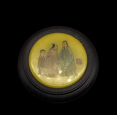 Old Chinese Wood Zitan Base W/figure N4241