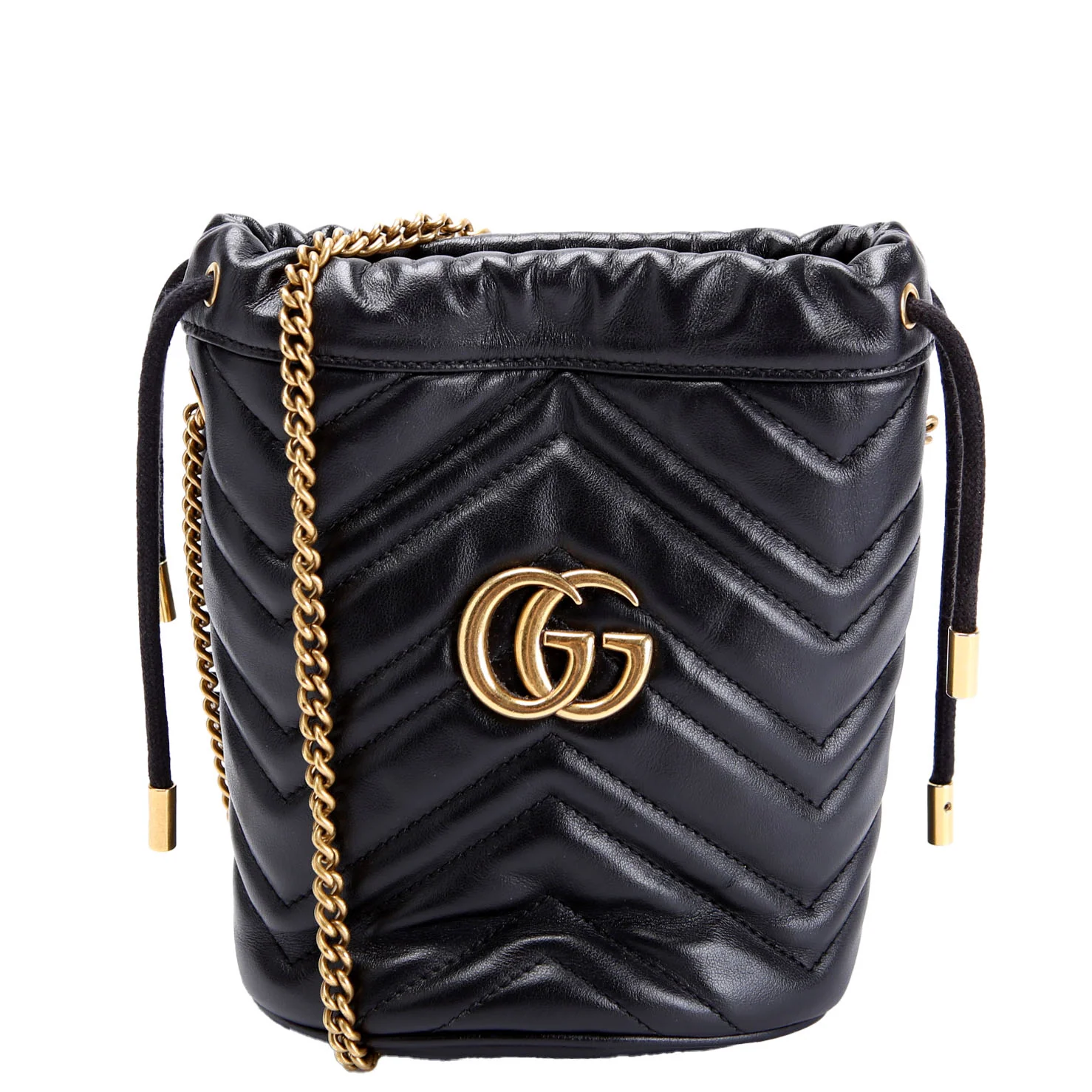 GUCCI 575163 Marmont Mini Bucket Black