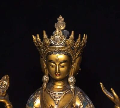 31CM Old Chinese Bronze Statue Buddha N1633