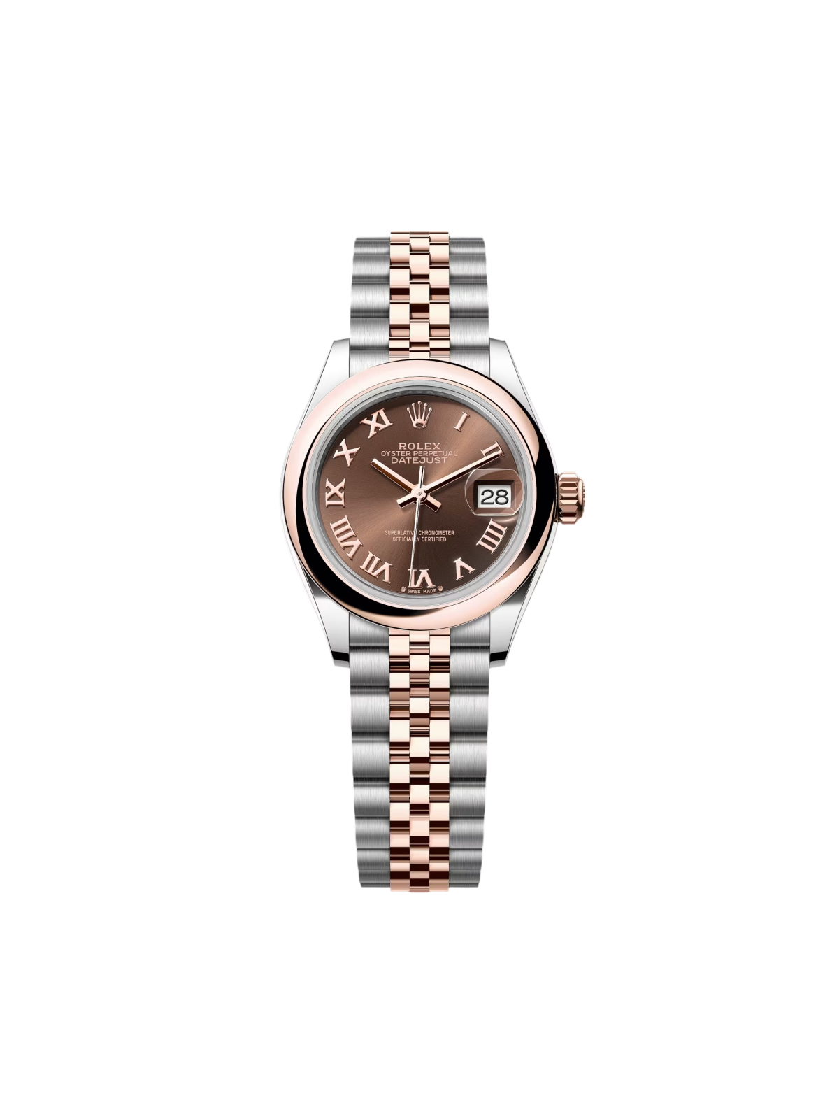 RLX Lady-Datejust 31mm  279161 Chocolate Roman Dial, Two Tone Stainless Steel & 18K Rose Gold Oyster Bracelet Women's Watch